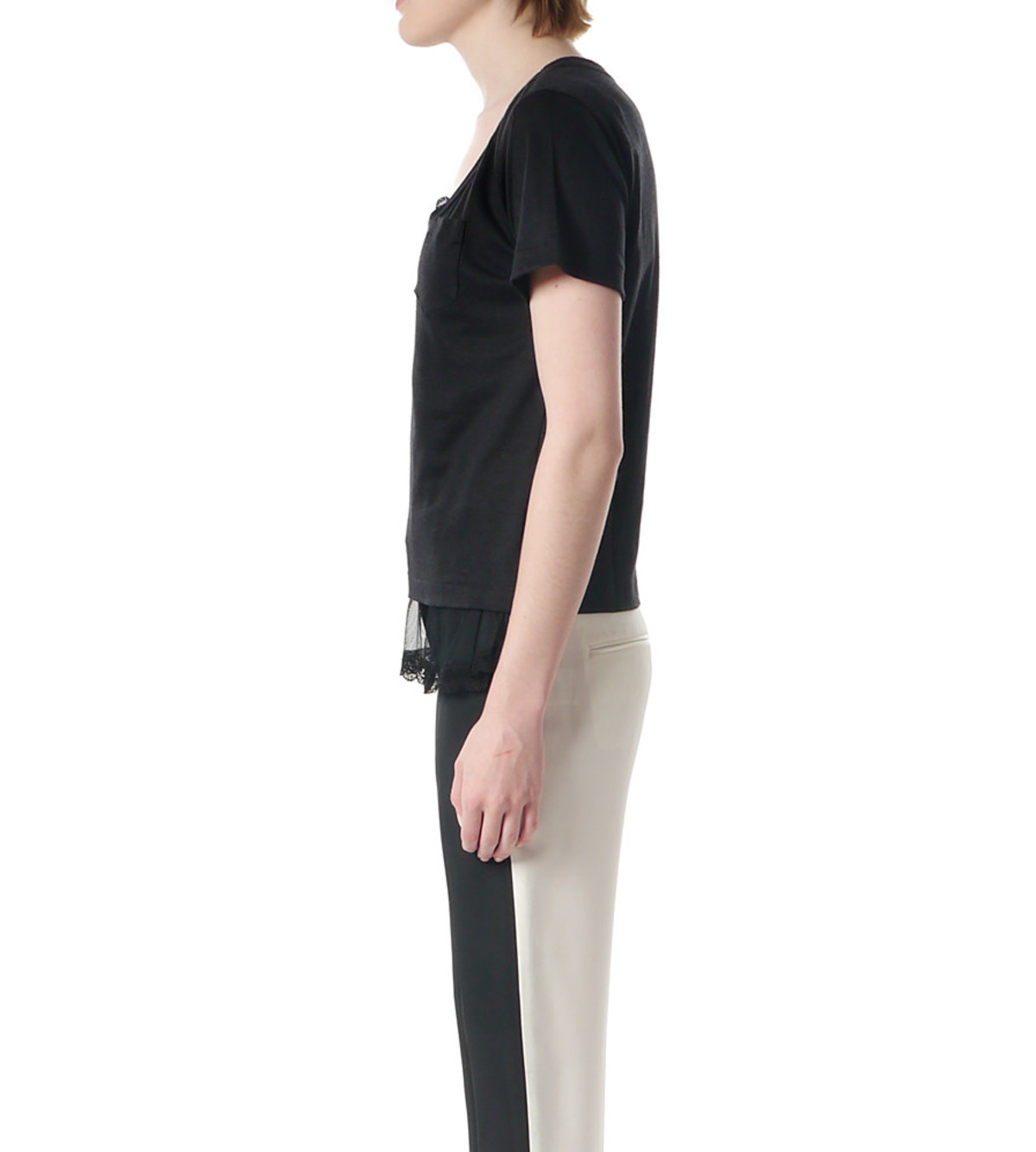 sacai luck black t shirt with lace layer from coup sacai luck black t shirt with lace layer from coup