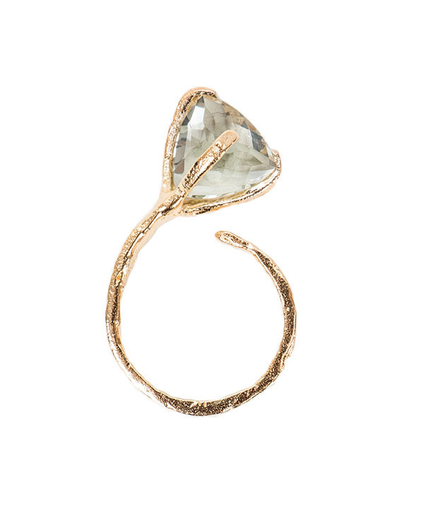 Unearthen Mini Spectra Ring with Green Amethyst Unearthen Mini Spectra Ring with Green Amethyst
