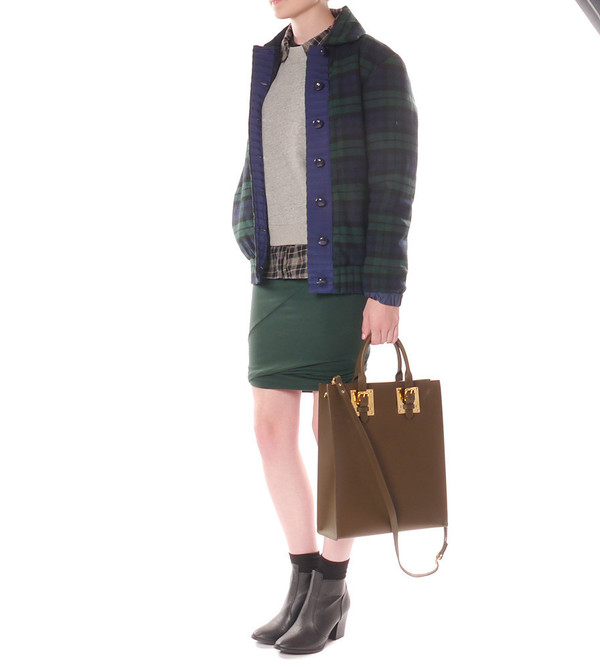 Sacai Luck Plaid Faux Down Filled Coat Sacai Luck Plaid Faux Down Filled Coat