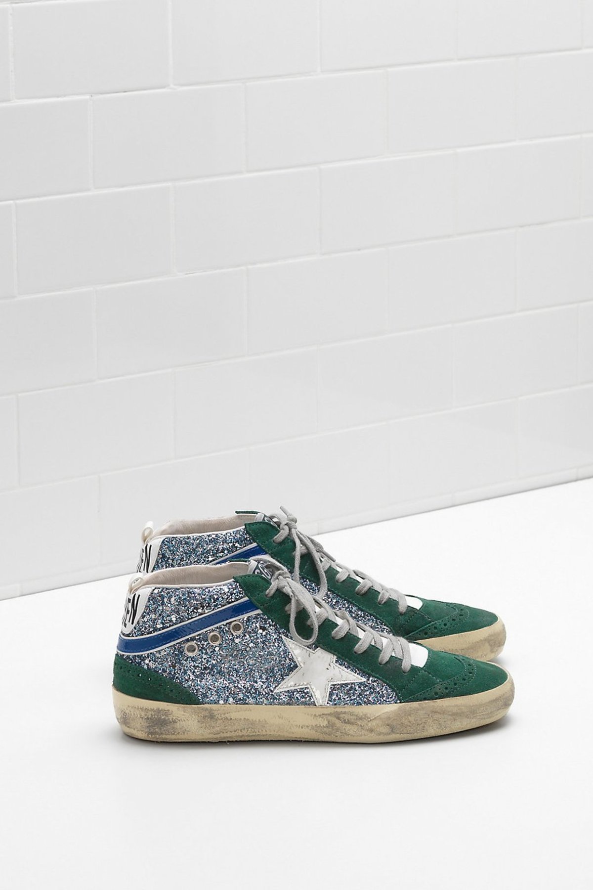 green glitter sneakers