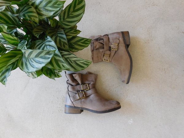 Qupid Taupe Oil Finish Suede Bootie Qupid Taupe Oil Finish Suede Bootie