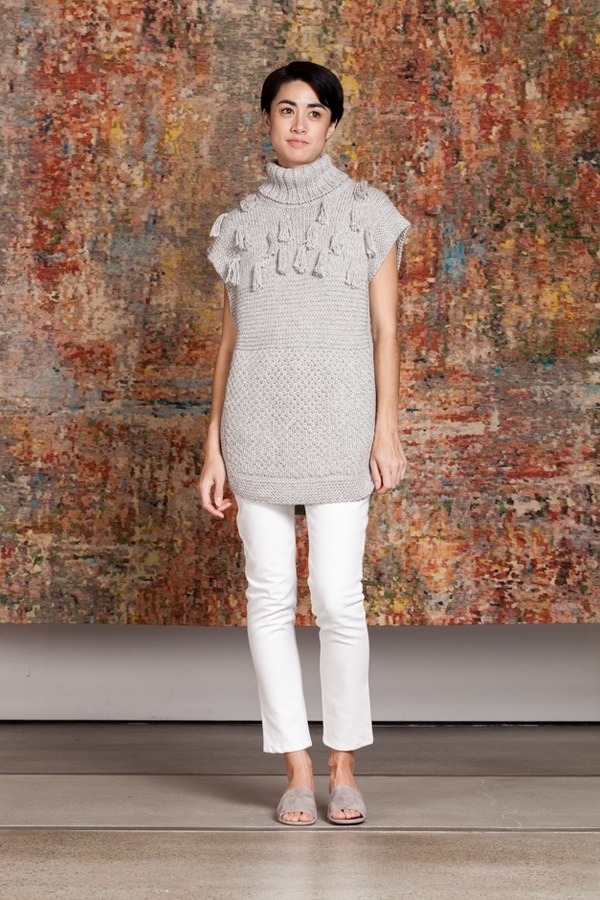 Apiece Apart Ines Fringe Vest | grey melange Apiece Apart Ines Fringe Vest | grey melange