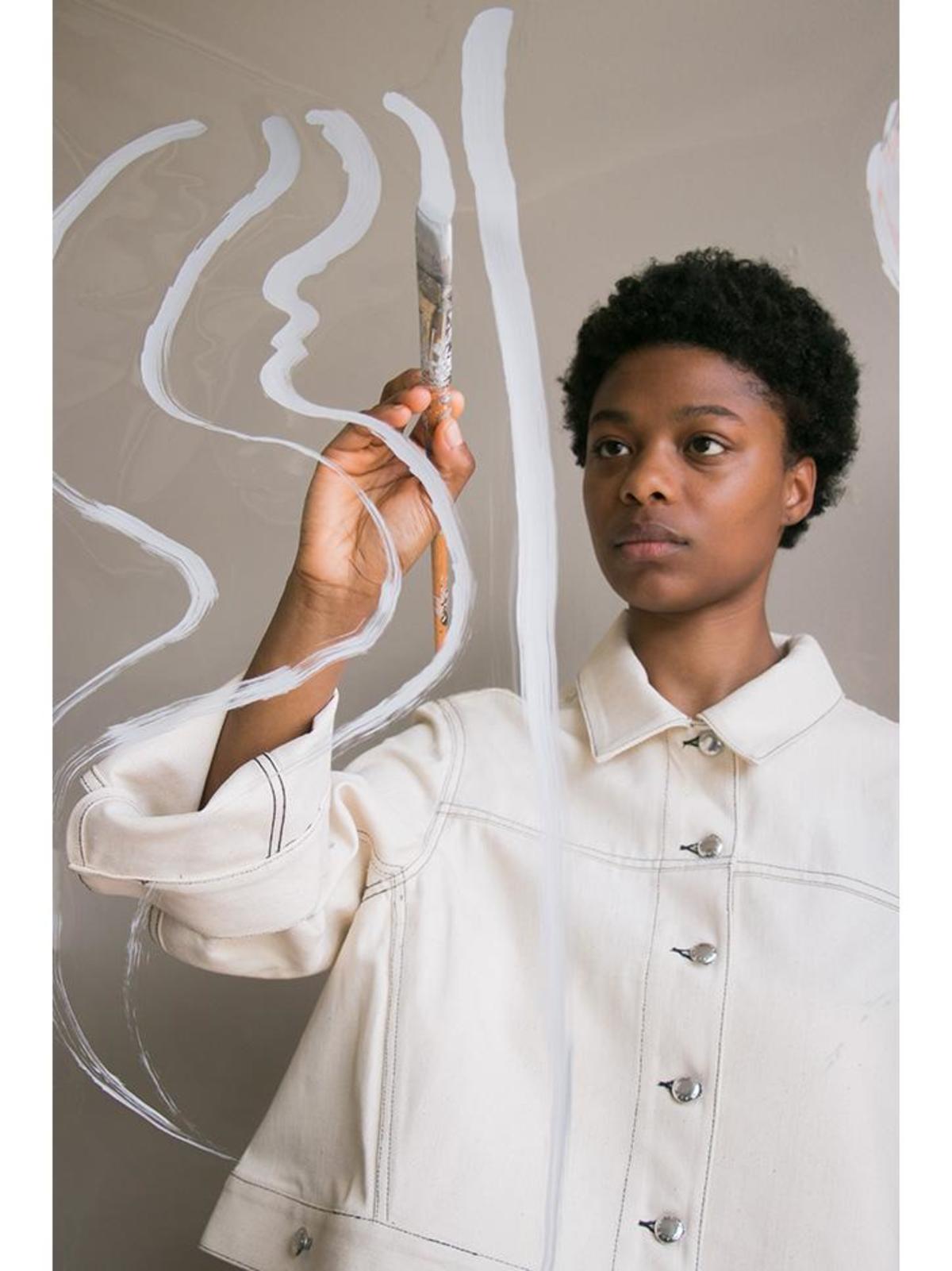 eckhaus latta cropped denim jacket