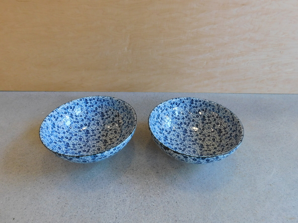 Kotobuki Set of 2 Indigo Micro Flower Bowls Kotobuki Set of 2 Indigo Micro Flower Bowls