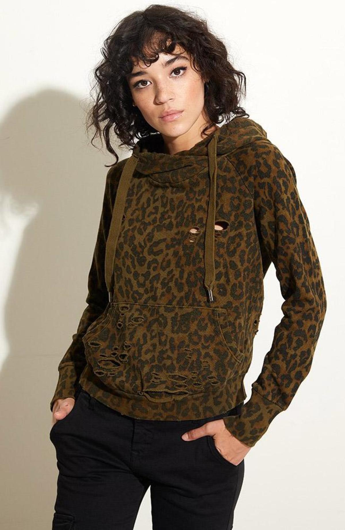 leopard pullover sweatshirt