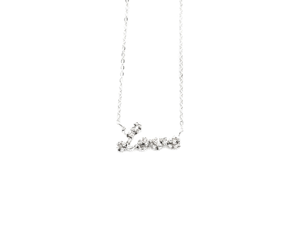 E.M. Silver Textured Cursive Love Necklace E.M. Silver Textured Cursive Love Necklace