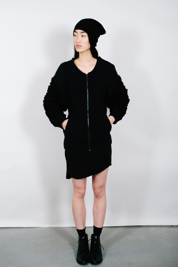 SHAE NY Boucle Sweater Bomber SHAE NY Boucle Sweater Bomber