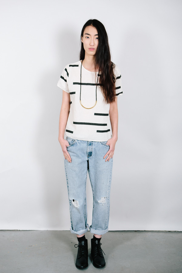 Uzi NYC Broken Stripe Tee Uzi NYC Broken Stripe Tee
