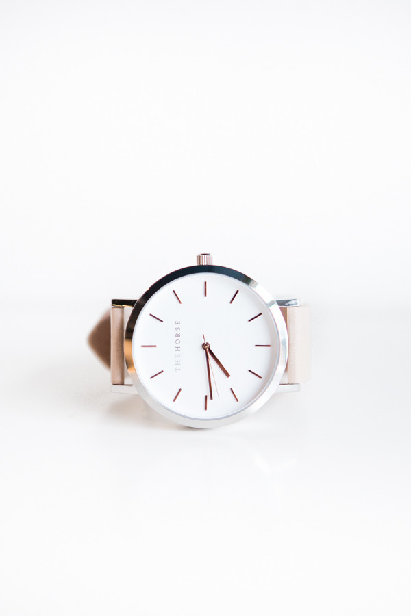The Horse Original Leather Watch / White Face, Light Tan Band, Rosegold Indexing The Horse Original Leather Watch / White Face, Light Tan Band, Rosegold Indexing