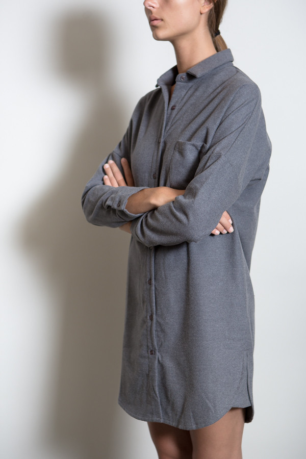 BLQ Basiq Wool Long Sleeve Button Down Dress BLQ Basiq Wool Long Sleeve Button Down Dress