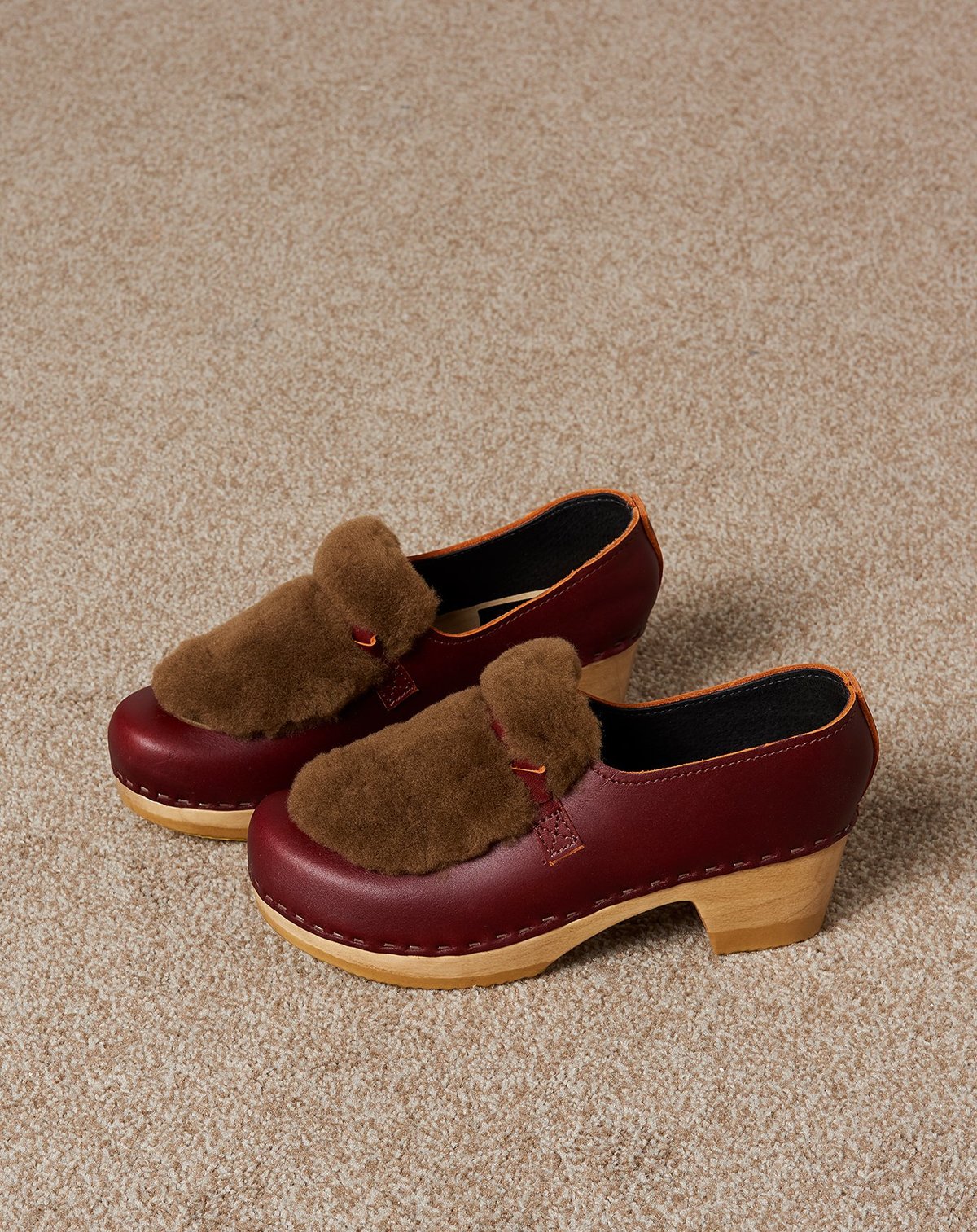 no 6 fur loafer clog