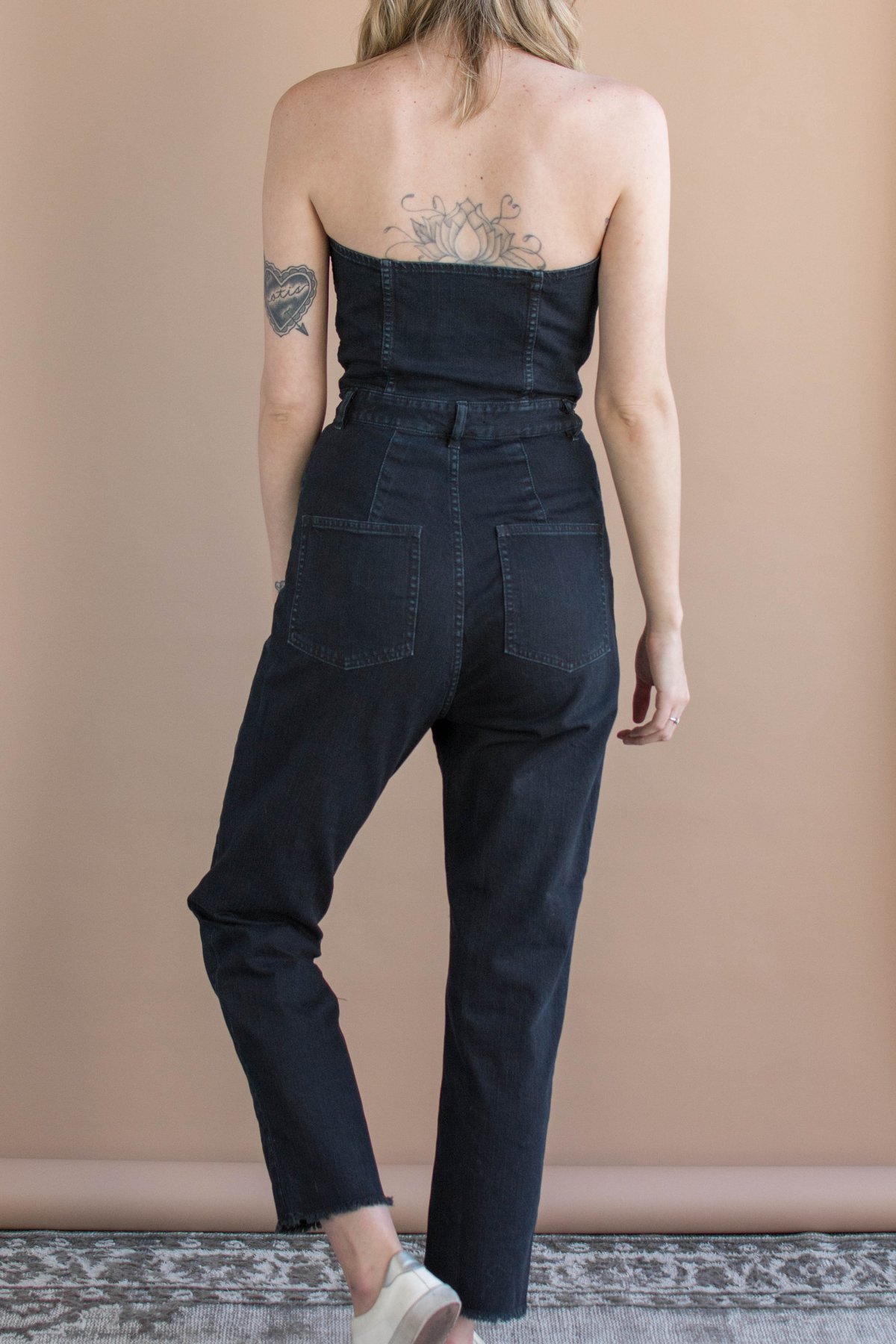 marissa webb denim jumpsuit