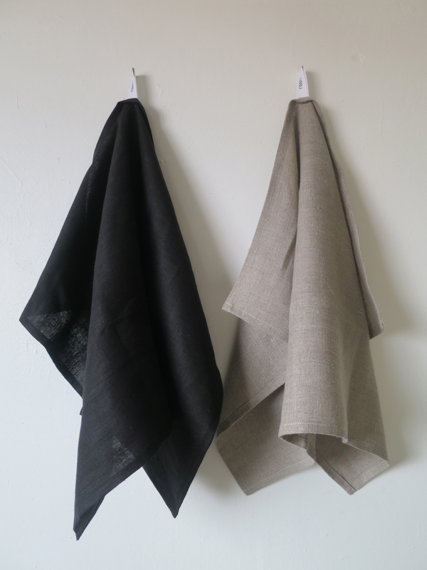 Lissu Linen Tea Towel Set - Natural + Black Lissu Linen Tea Towel Set - Natural + Black