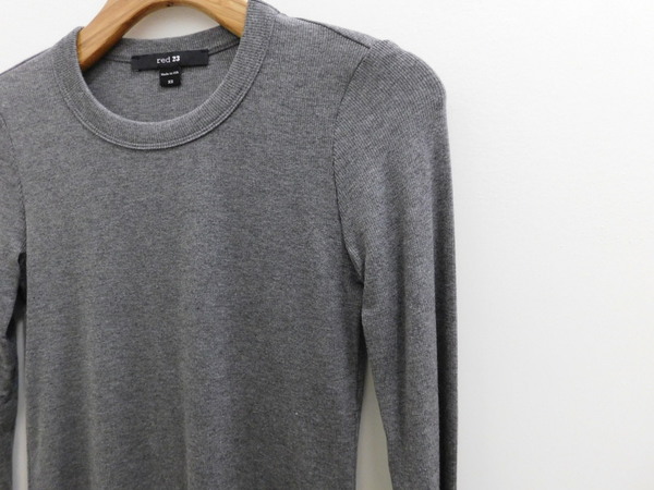 Red 23 Charcoal Long Sleeve Rib Tee Red 23 Charcoal Long Sleeve Rib Tee