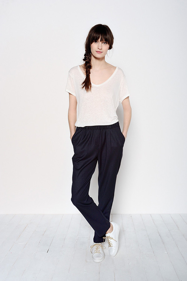 DES PETITS HAUTS GABY NAVY TROUSERS DES PETITS HAUTS GABY NAVY TROUSERS