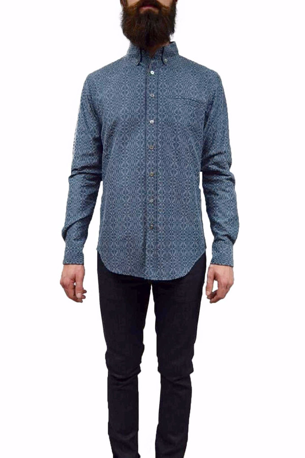 Men's Outclass Geometric Chambray Shirt Men's Outclass Geometric Chambray Shirt