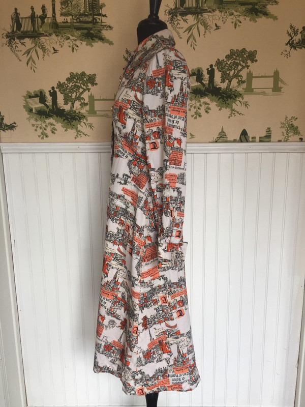 Japanese abstract print dress orange and black in size medium Japanese abstract print dress orange and black in size medium