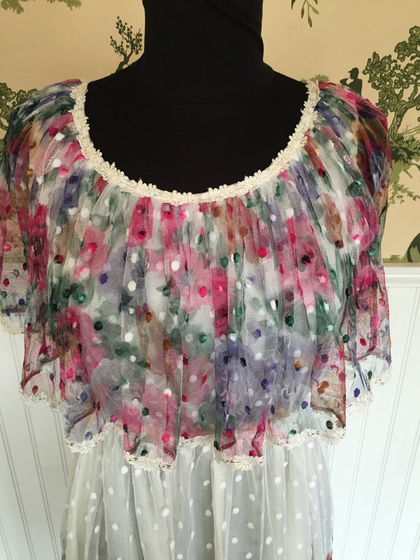 Japanese Floral Gunne Sax style 70's tulle and satin long romantic gown Japanese Floral Gunne Sax style 70's tulle and satin long romantic gown
