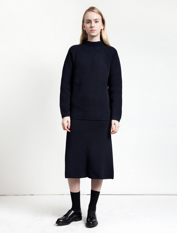 Lemaire Flared Rib Skirt Midnight Lemaire Flared Rib Skirt Midnight