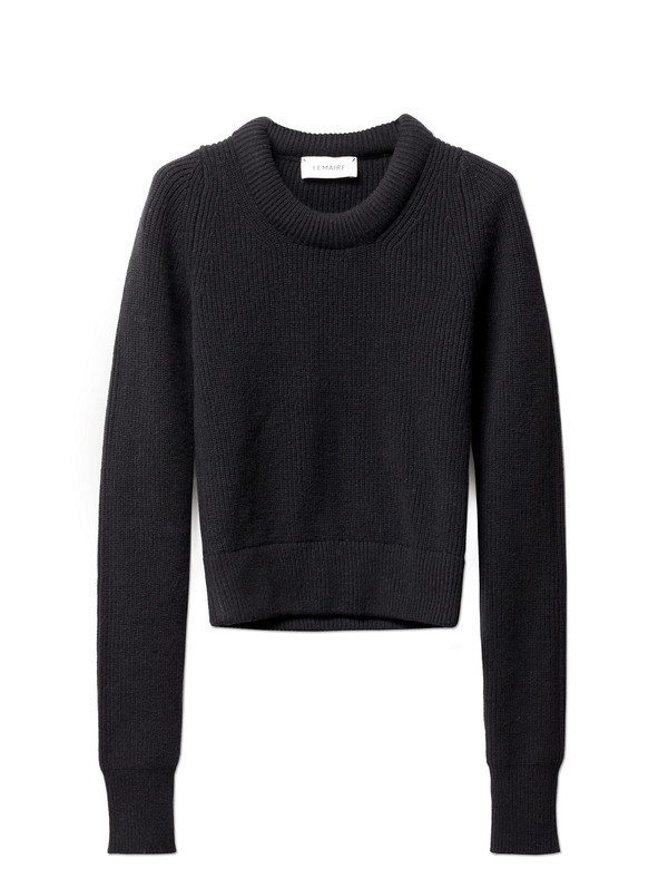 Lemaire Round Neck Rib Sweater Black Lemaire Round Neck Rib Sweater Black