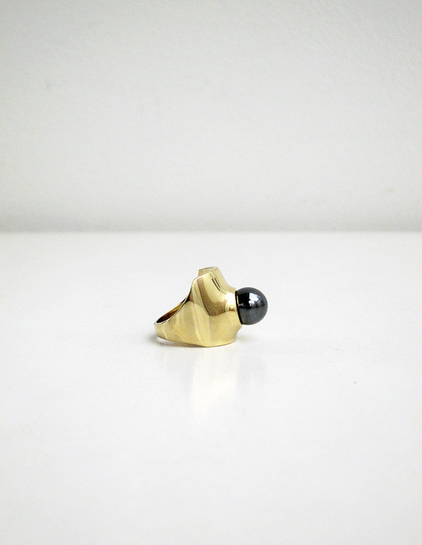 Quarry Leyron Ring, Brass/Hematite Quarry Leyron Ring, Brass/Hematite