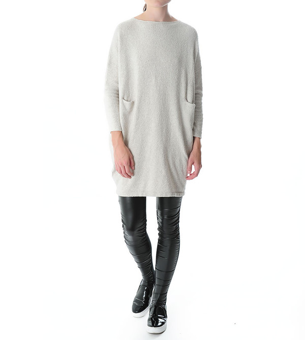 Lauren Manoogian Chalk Knit Trapezoid Dress Lauren Manoogian Chalk Knit Trapezoid Dress
