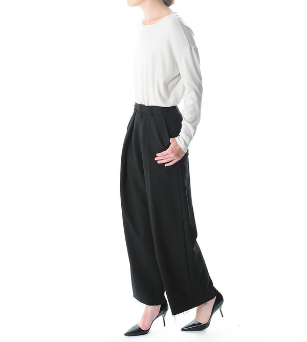 G.V.G.V. Wool Gabardine Wide Leg Trousers G.V.G.V. Wool Gabardine Wide Leg Trousers