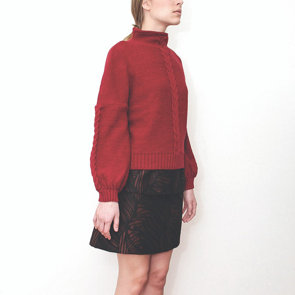 Livlov Red Leaf Print Skirt Livlov Red Leaf Print Skirt