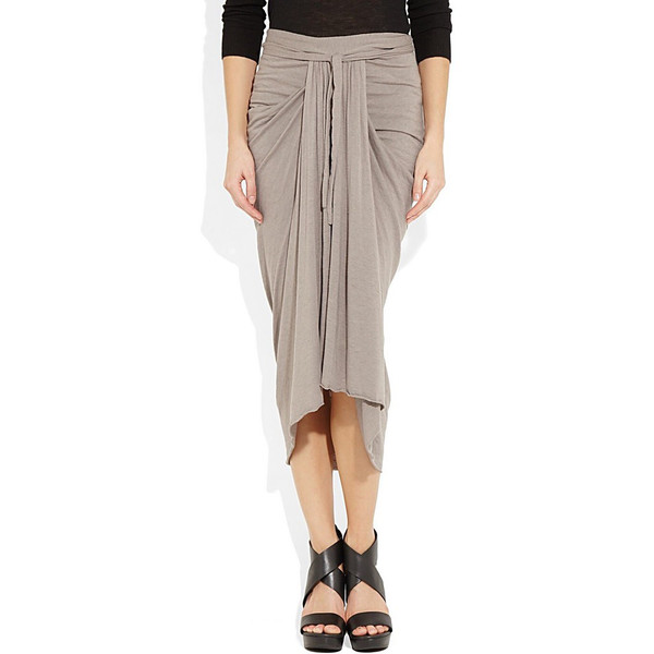 Taupe draped over the knee jersey skirt Taupe draped over the knee jersey skirt