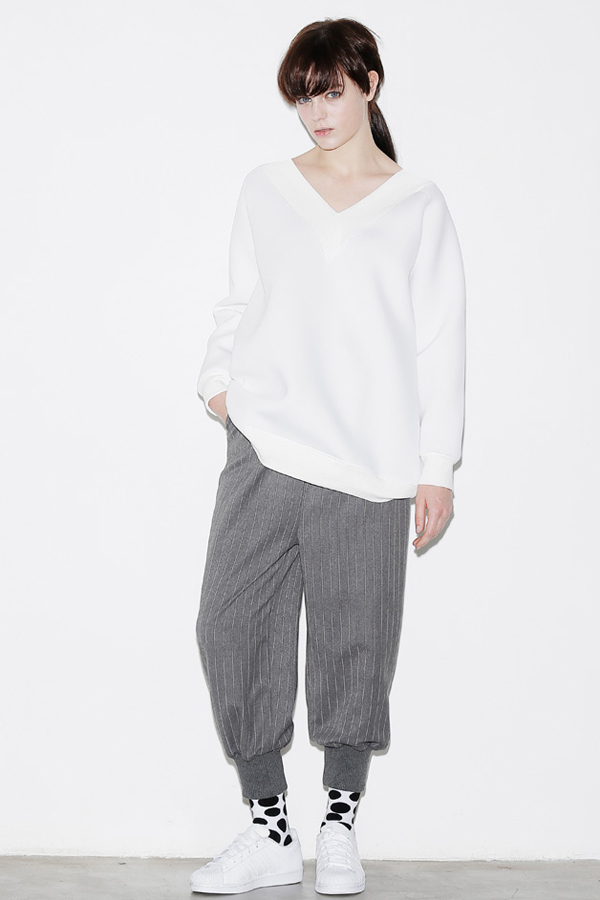 ROCKET X LUNCH Deep V Oversized Top- White ROCKET X LUNCH Deep V Oversized Top- White