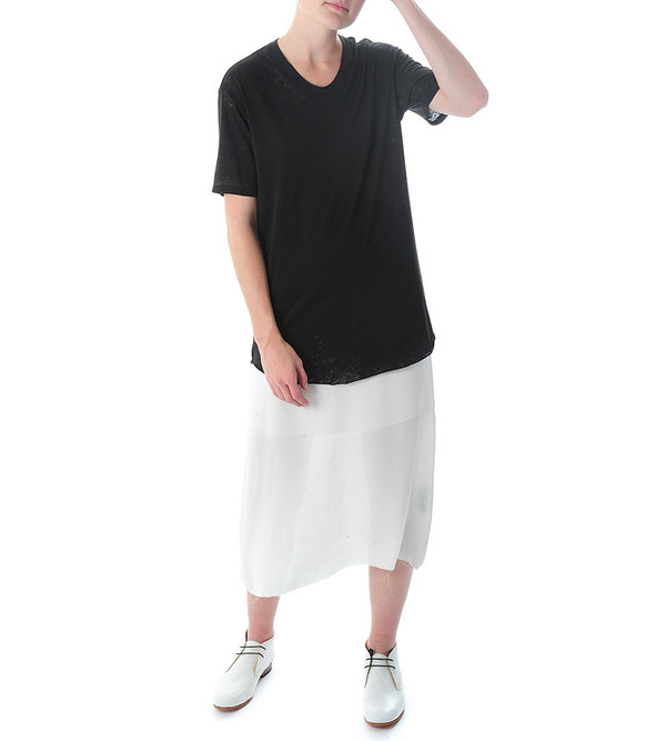Raquel Allegra Black Crewneck T-Shirt Raquel Allegra Black Crewneck T-Shirt