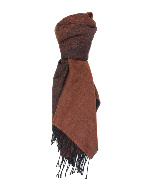 A Peace Treaty Handwoven Mera Scarf in Black & Rust A Peace Treaty Handwoven Mera Scarf in Black & Rust