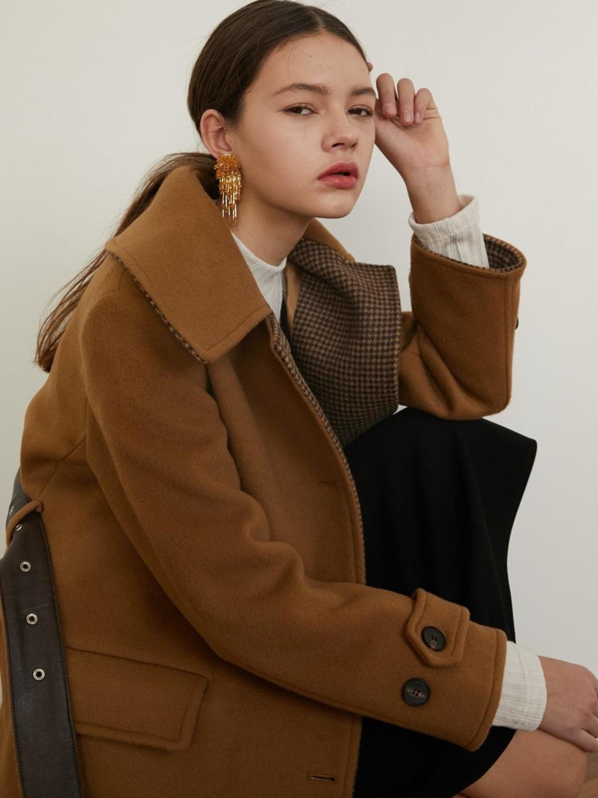 tan belted wool coat