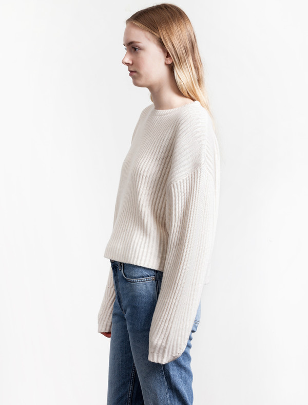 Organic by John Patrick Rib Crop Pullover New White Organic by John Patrick Rib Crop Pullover New White