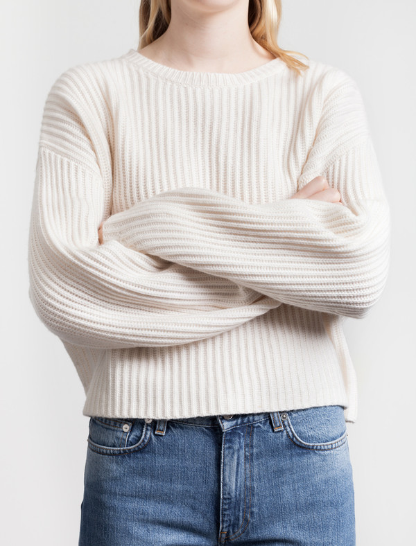 Organic by John Patrick Rib Crop Pullover New White Organic by John Patrick Rib Crop Pullover New White