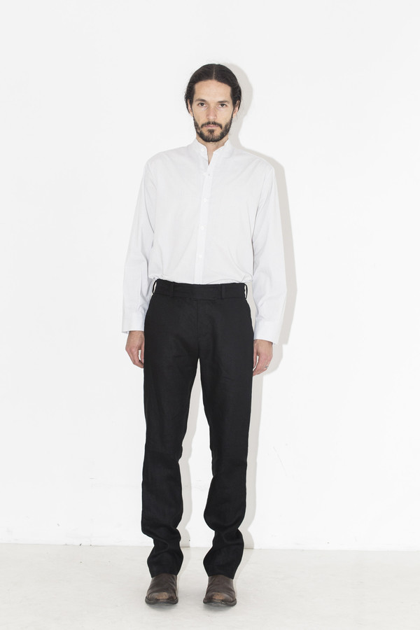 Men's Assembly New York Black Linen Elastic Pant Men's Assembly New York Black Linen Elastic Pant