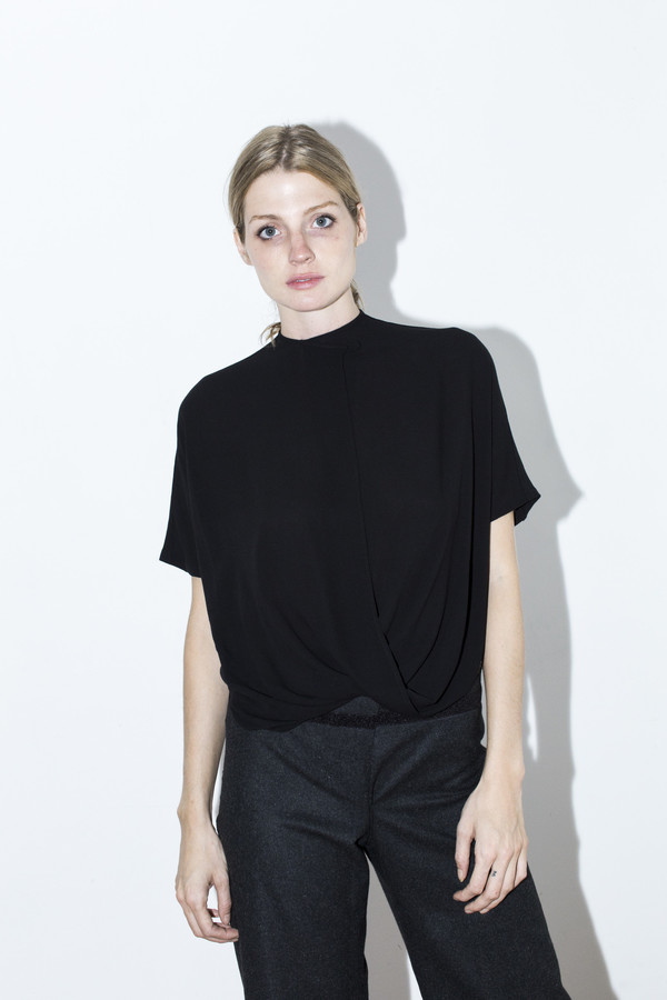 Assembly New York Black Rayon Twist Top Assembly New York Black Rayon Twist Top