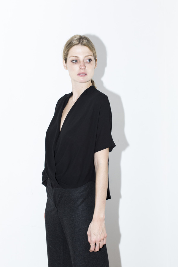 Assembly New York Black Rayon Twist Top Assembly New York Black Rayon Twist Top