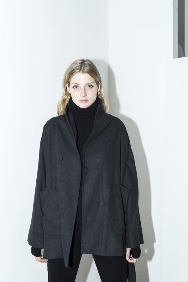 Assembly New York Grey Cropped Robe Coat Assembly New York Grey Cropped Robe Coat