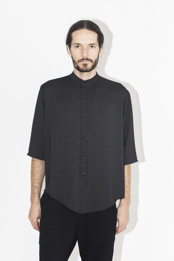 Men's Assembly New York Pattern No Collar Shirt Men's Assembly New York Pattern No Collar Shirt
