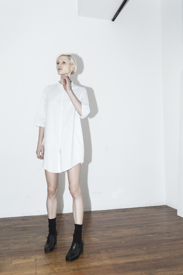 Assembly New York Pinstripe No Collar Dress Assembly New York Pinstripe No Collar Dress