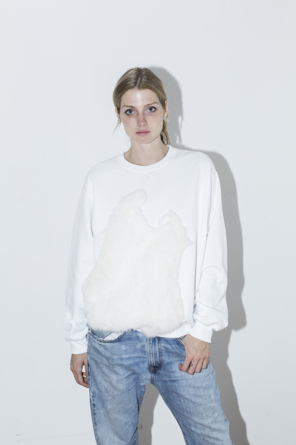 Assembly New York White Fur Sweatshirt Assembly New York White Fur Sweatshirt