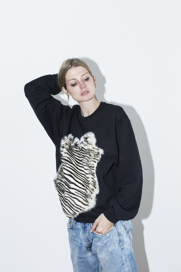 Assembly New York Zebra Fur Sweatshirt Assembly New York Zebra Fur Sweatshirt