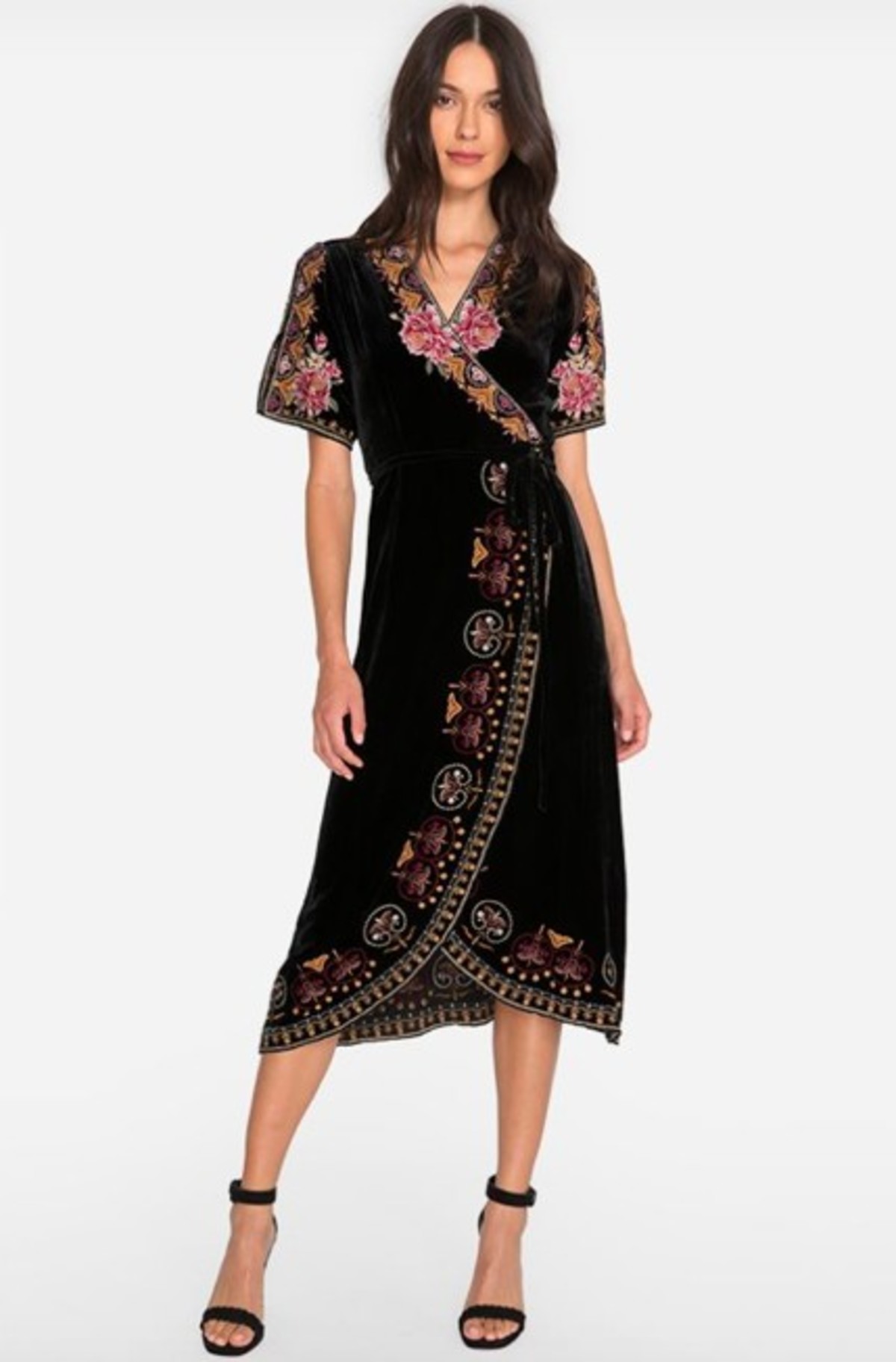 johnny was joanna velvet wrap dress