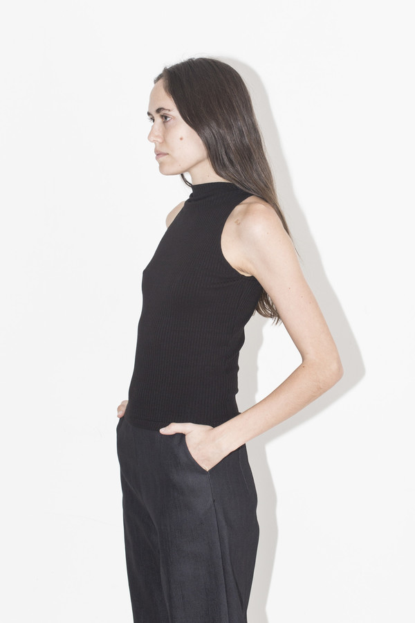David Michael Black Knit Rib Helix Top David Michael Black Knit Rib Helix Top
