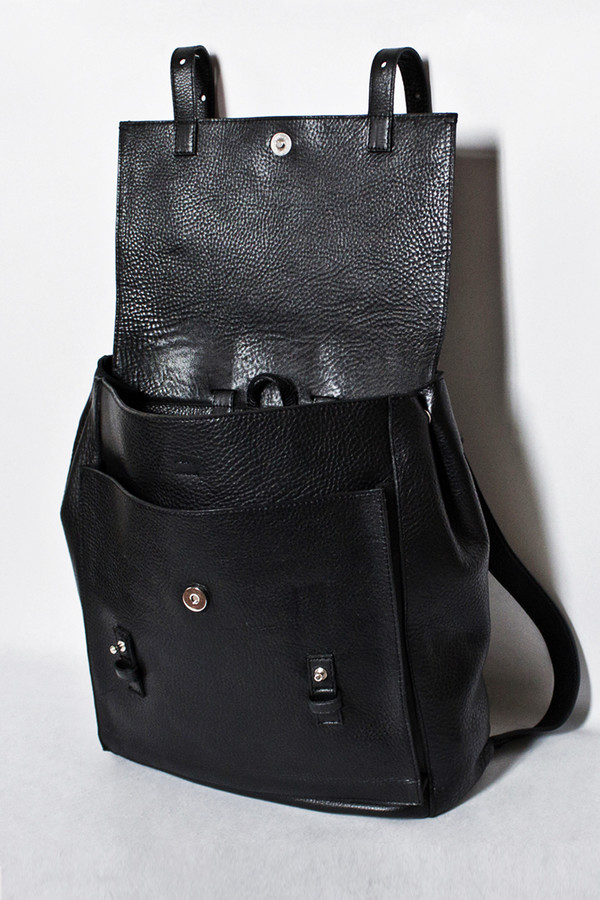 Unisex Le Bas Black Leather Harness Backpack Unisex Le Bas Black Leather Harness Backpack