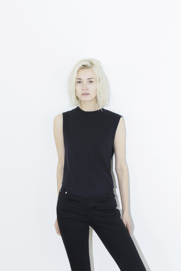 Assembly New York Black Rib Sleeveless Pocket Tee Assembly New York Black Rib Sleeveless Pocket Tee