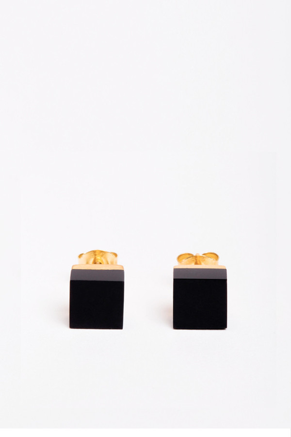 Ming Yu Wang Cubic Earring Onyx Ming Yu Wang Cubic Earring Onyx