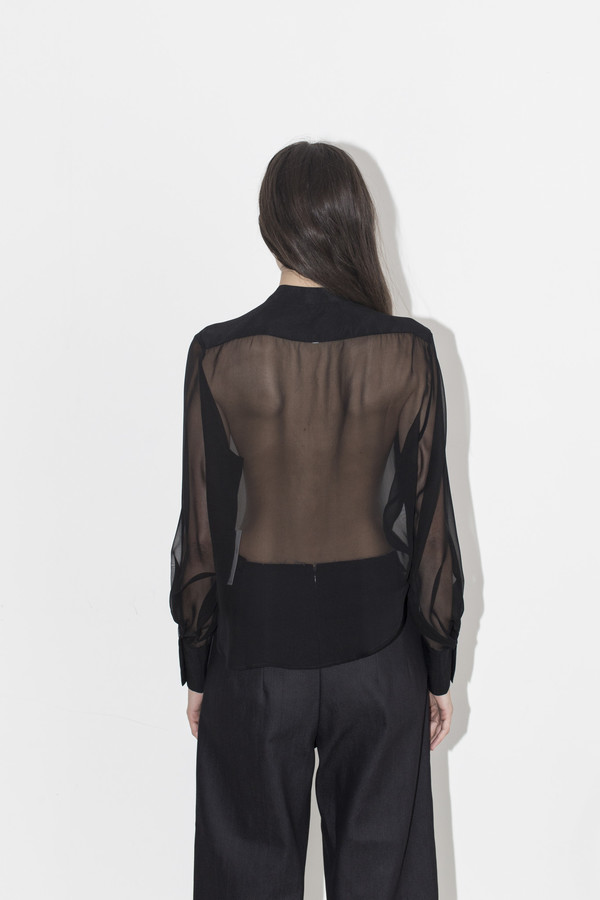 David Michael Black Sheer Kind Blouse David Michael Black Sheer Kind Blouse