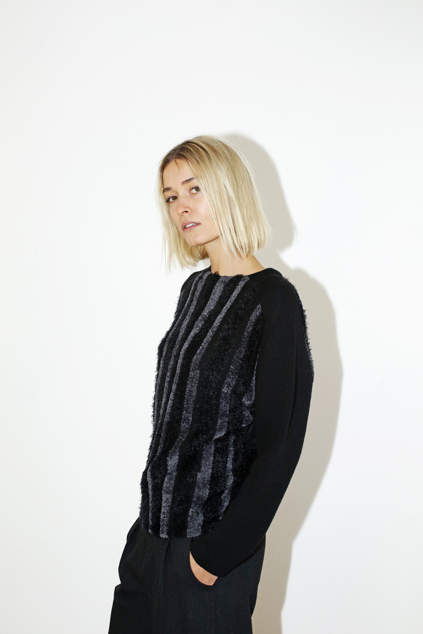 Sayaka Davis Fuzzy Stripe Sweater Sayaka Davis Fuzzy Stripe Sweater
